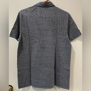 Flag & Anthem Men's Navy Short Sleeve Polo Shirt Striped Pattern Size Medium NWT